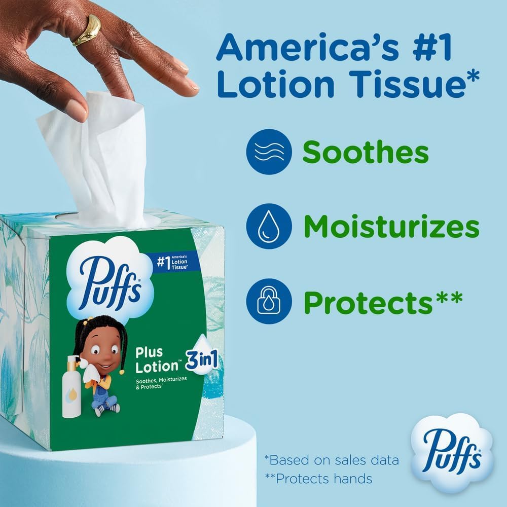 Puffs Plus Lotion Facial Tissues – Gentle Comfort

