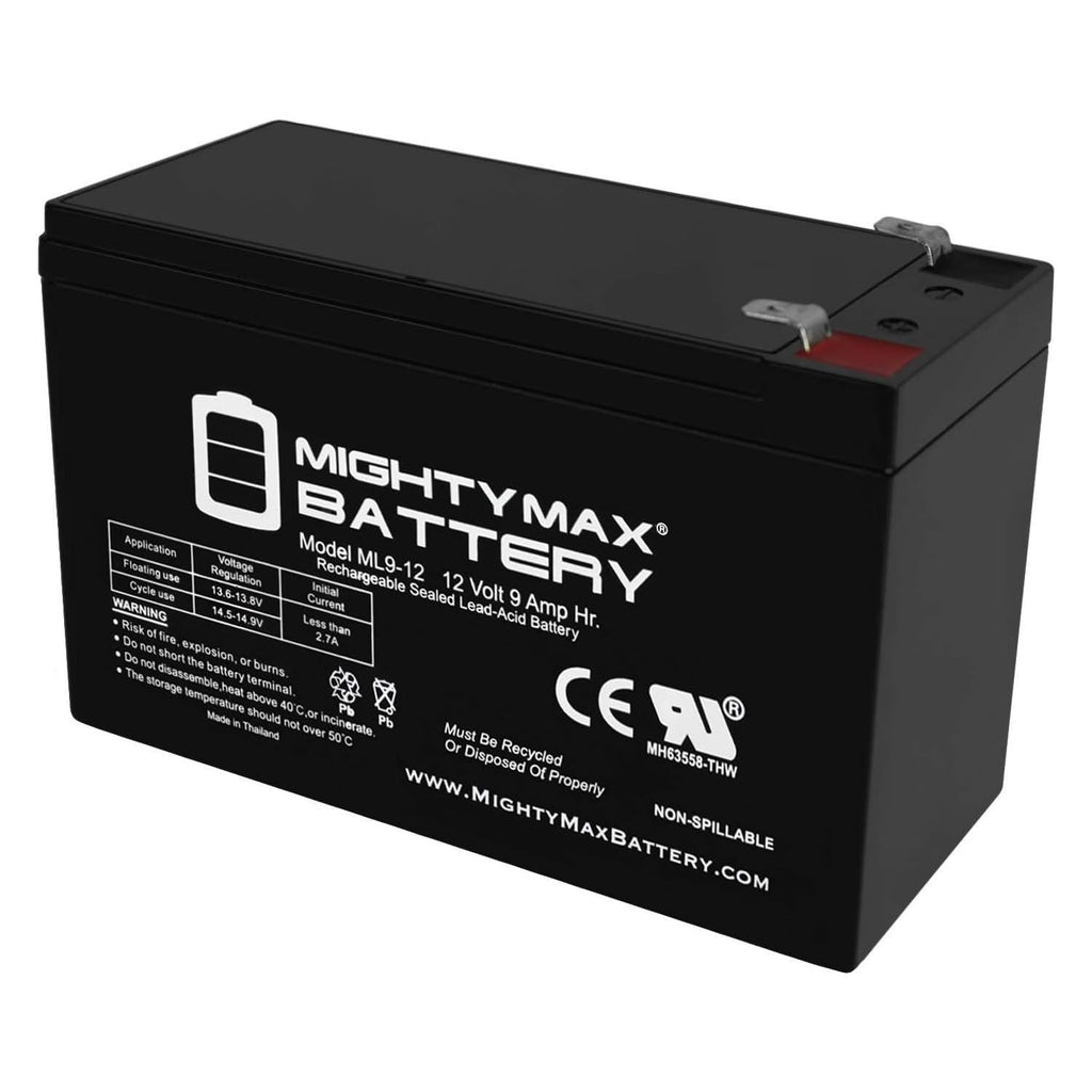 Mighty Max ML9-12 12V 9Ah AGM Battery F2 Terminal

