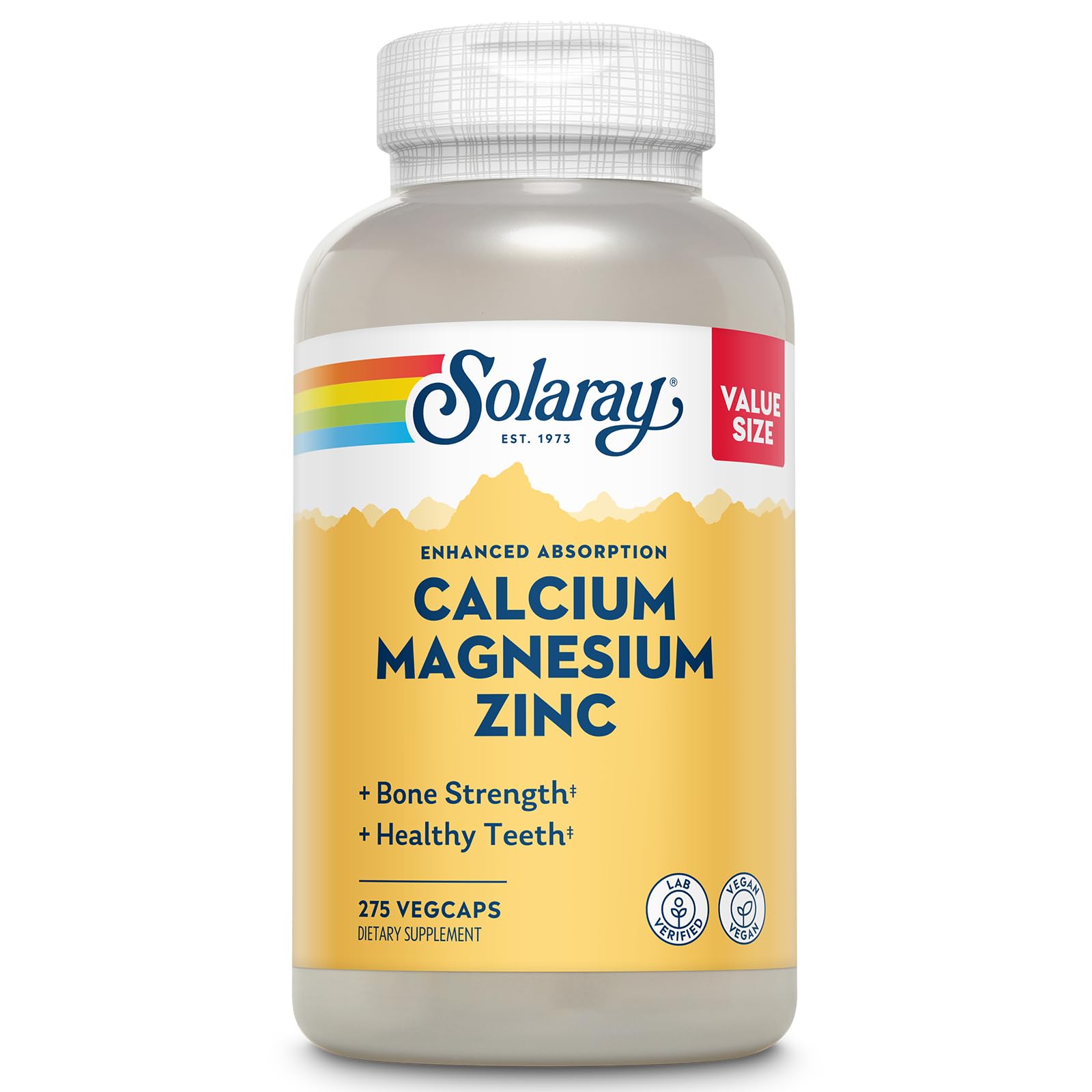SOLARAY Calcium Magnesium Zinc Supplement | Bone Health


