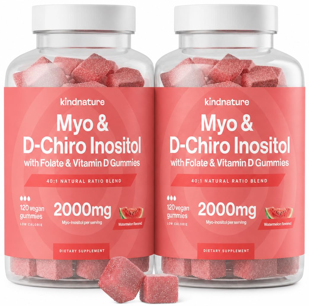 kindnature Myo-Inositol and D-Chiro Inositol Gummies for Women – Hormone Balance Dietary Supplement