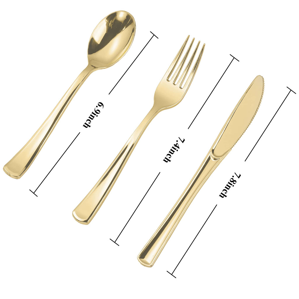 N9R Plastic Silverware Set - Heavy Duty Disposable Flatware

