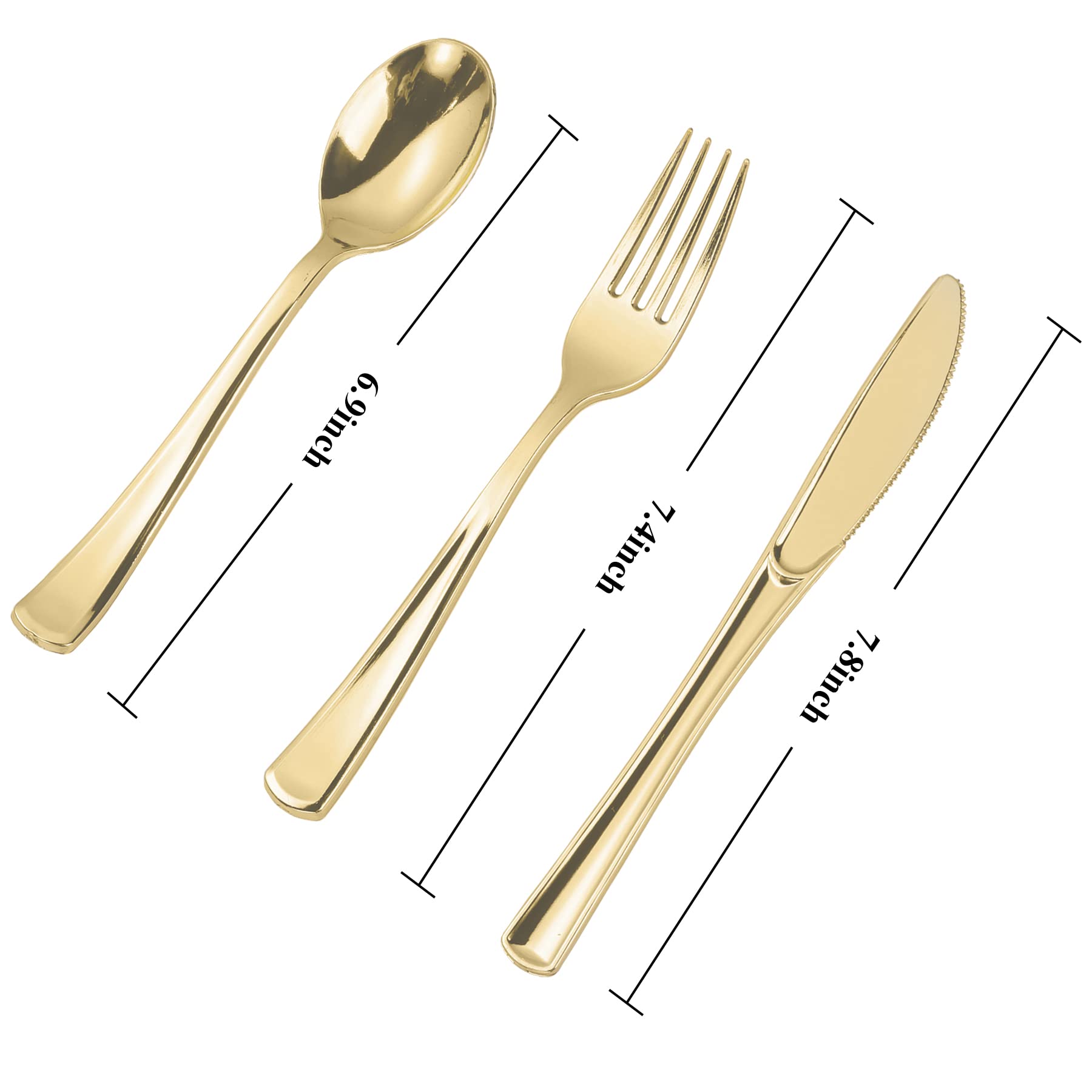 N9R Plastic Silverware Set - Heavy Duty Disposable Flatware

