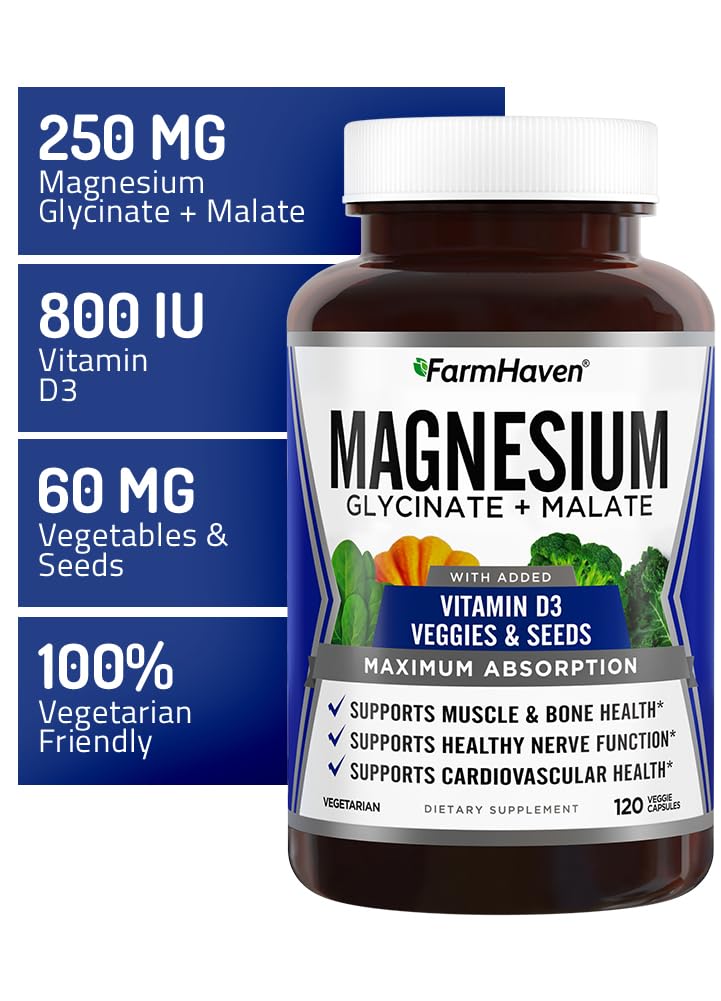 FarmHaven Magnesium Complex Glycinate Malate | Vitamin D3

