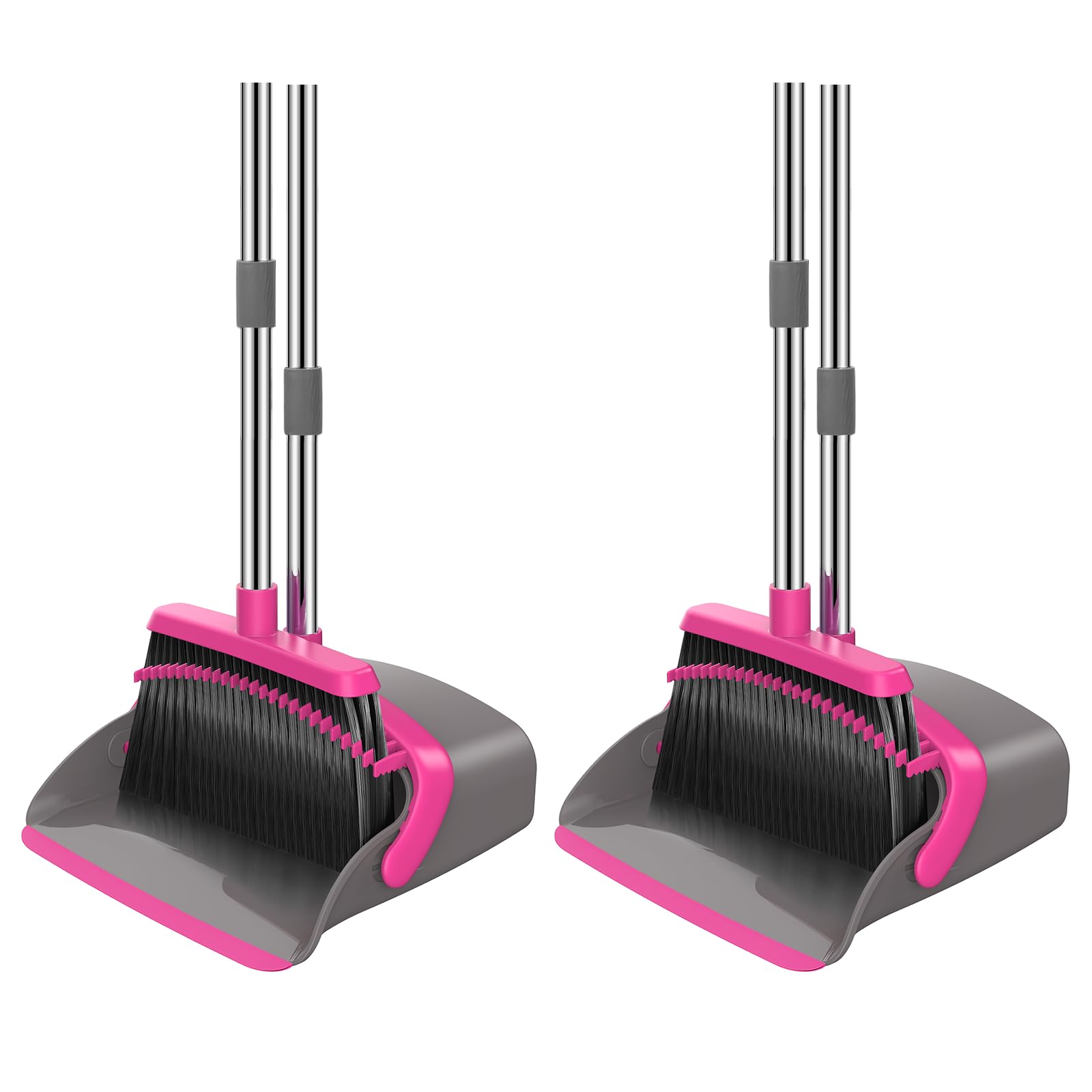 NACENA Broom and Dustpan Set with 52-in Adjustable Handle for Home Kitchen Office