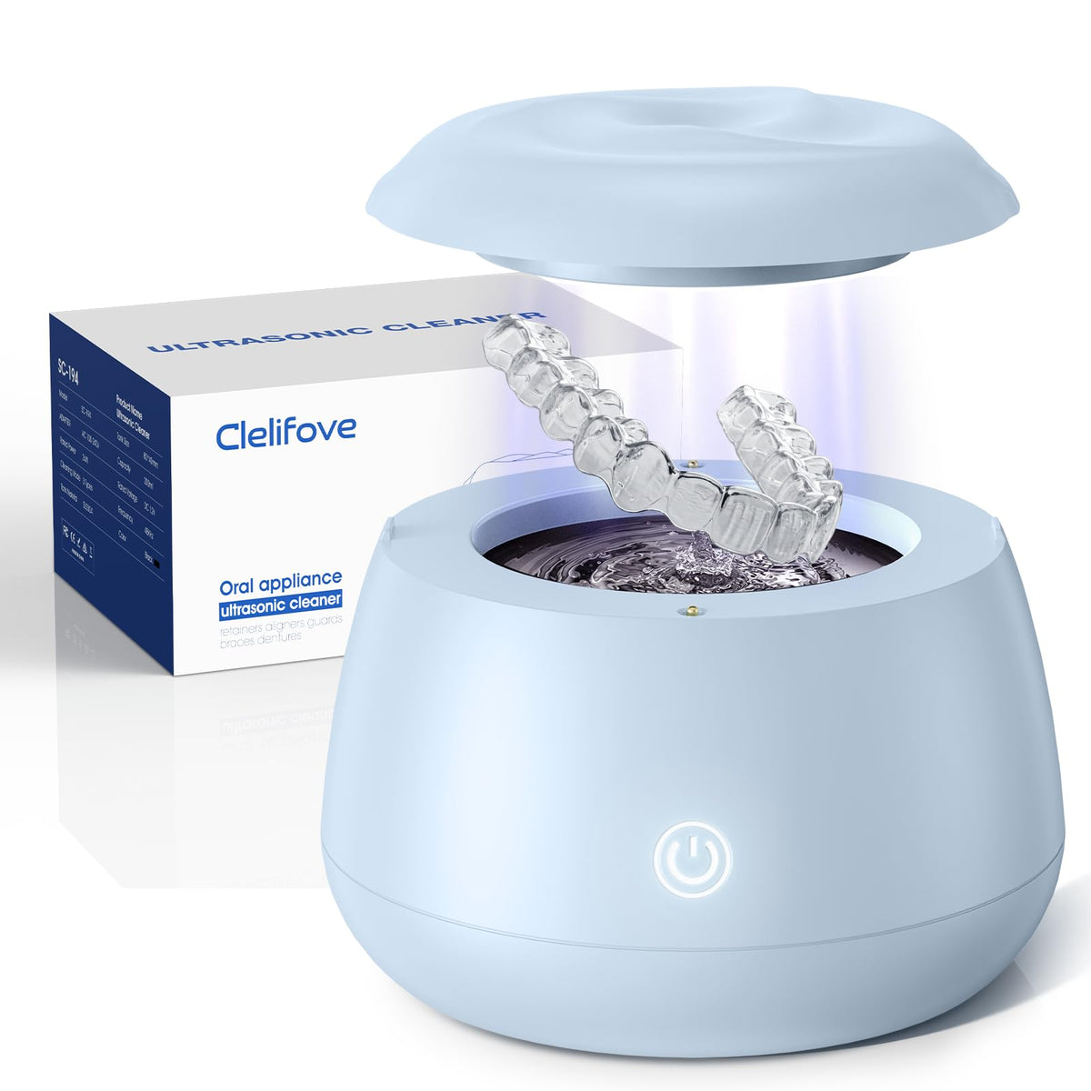 Ultrasonic Retainer Cleaner Pod for Dentures Aligners & Trays