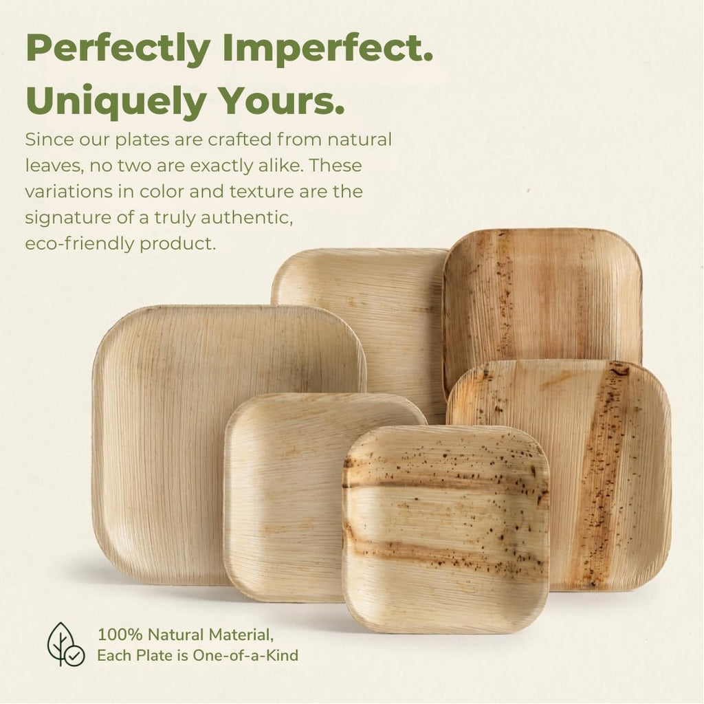 Palm Leaf Plates KoalaLove Square Eco-Friendly Disposable Tableware

