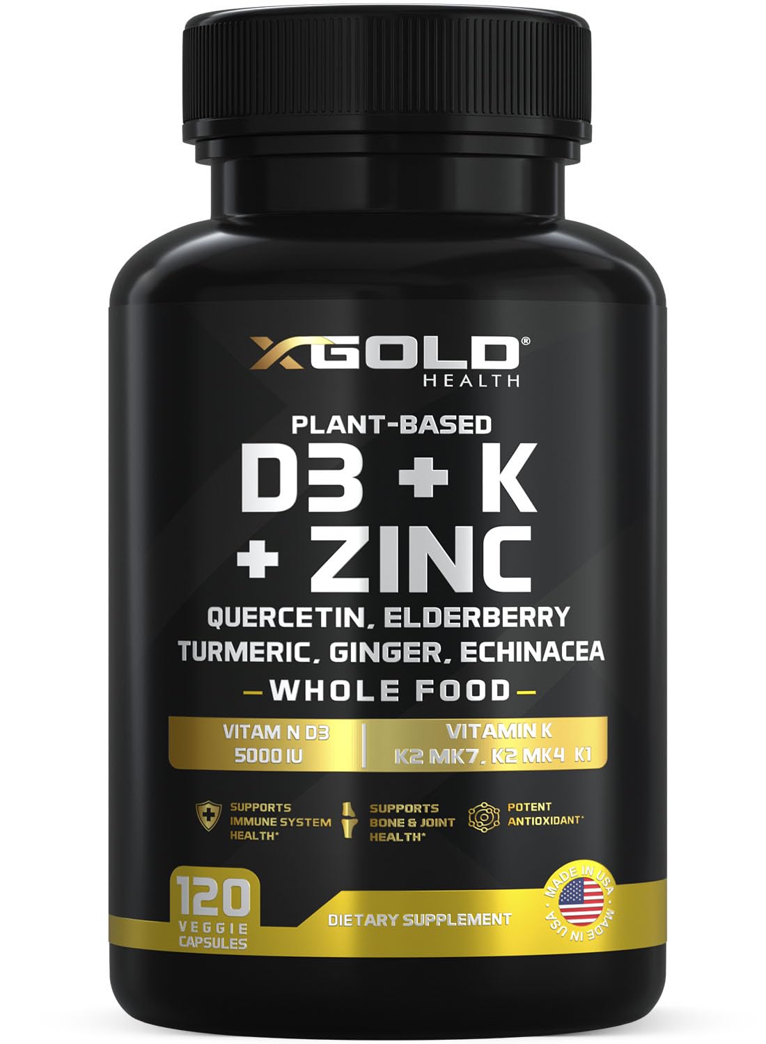 X Gold Health Vitamin D & K Complex with Zinc

