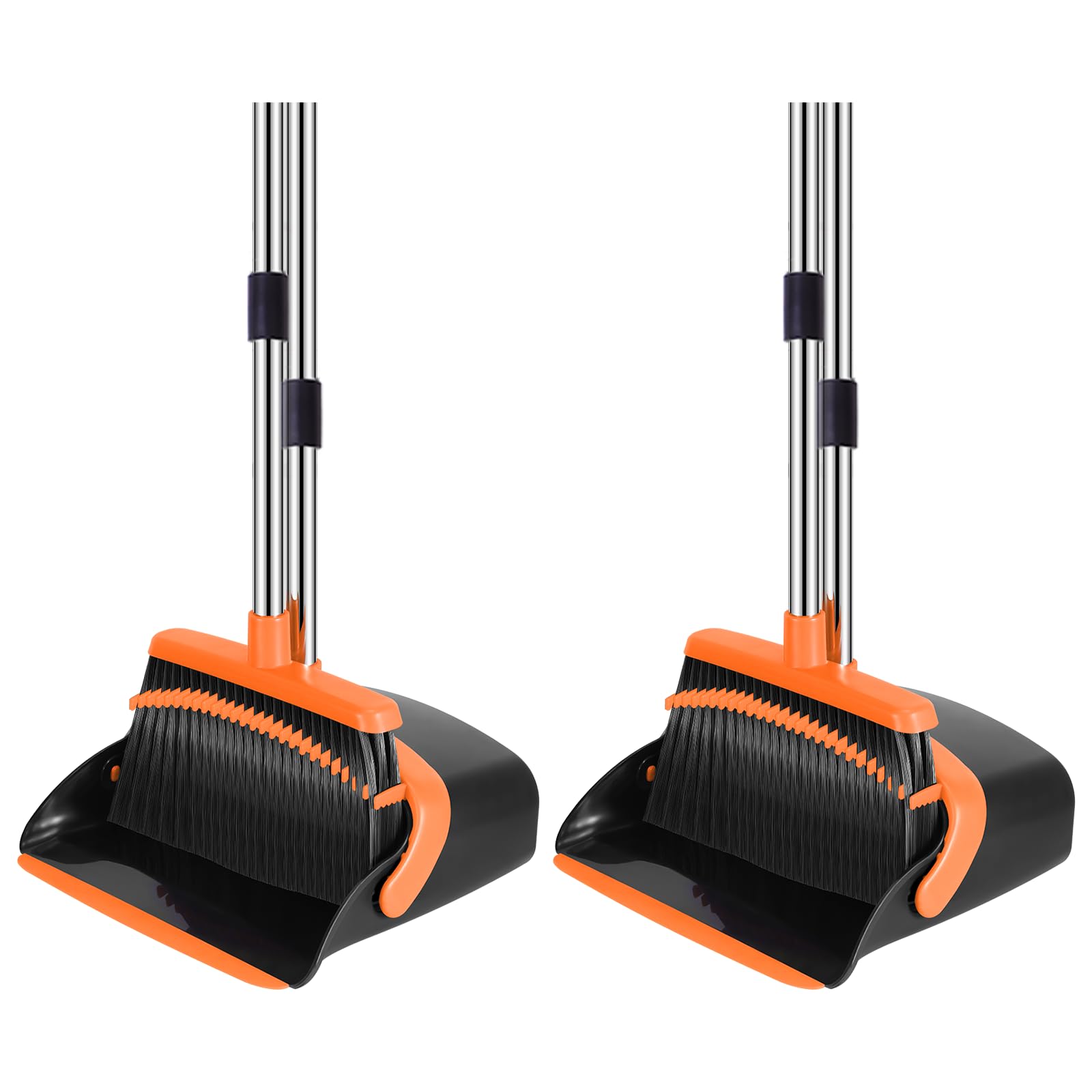 NACENA Broom and Dustpan Set with 52-in Adjustable Handle for Home Kitchen Office
