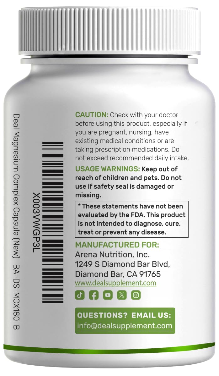 Magnesium Complex 500mg Chelated Supplement

