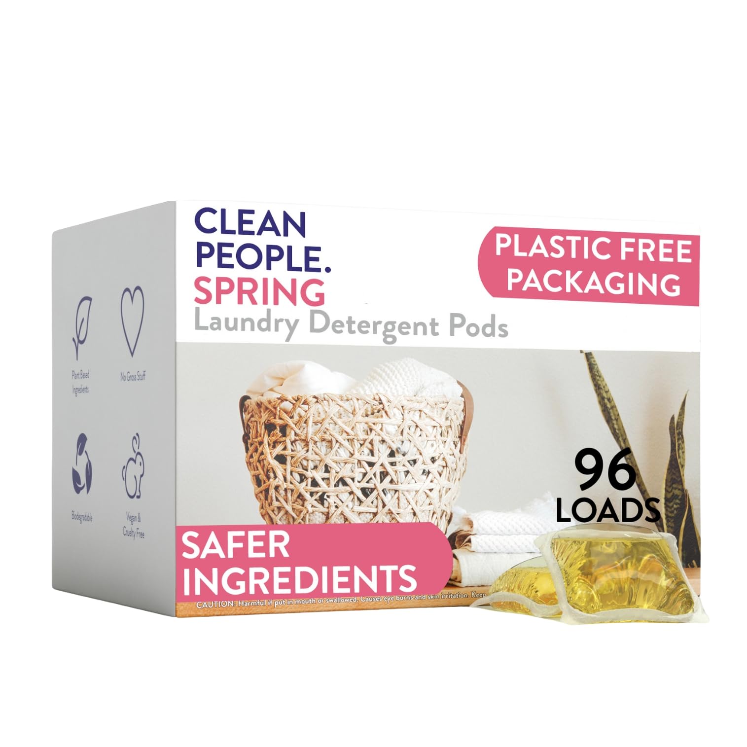 The Clean People Laundry Detergent Pods - Hypoallergenic Plant-Based Formula