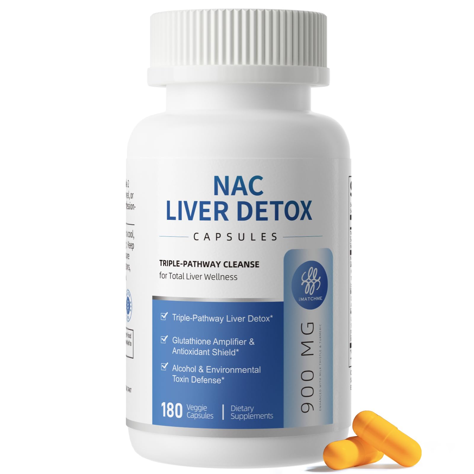 NAC Supplement 900 mg for Liver Detox with Milk Thistle – iMATCHME