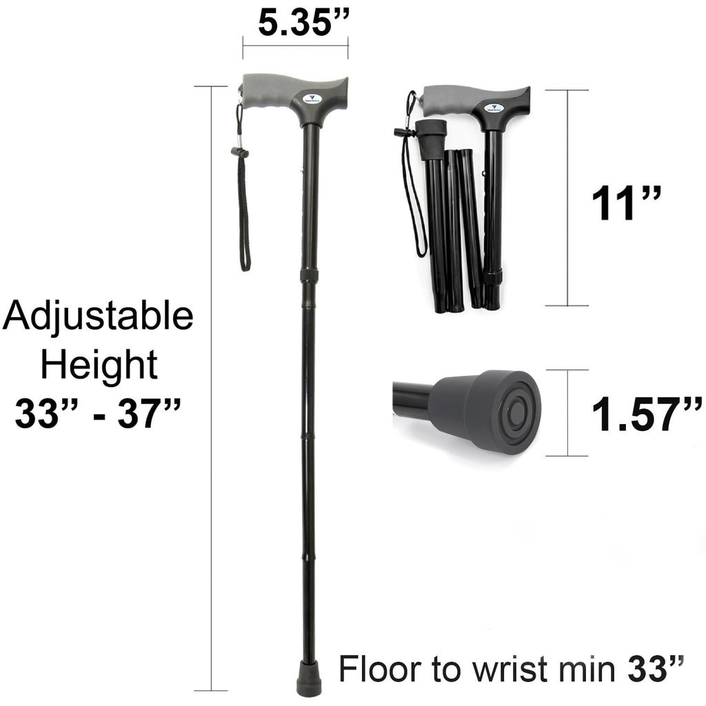 Vaunn Medical Folding Cane with Self-Locking Mechanism

