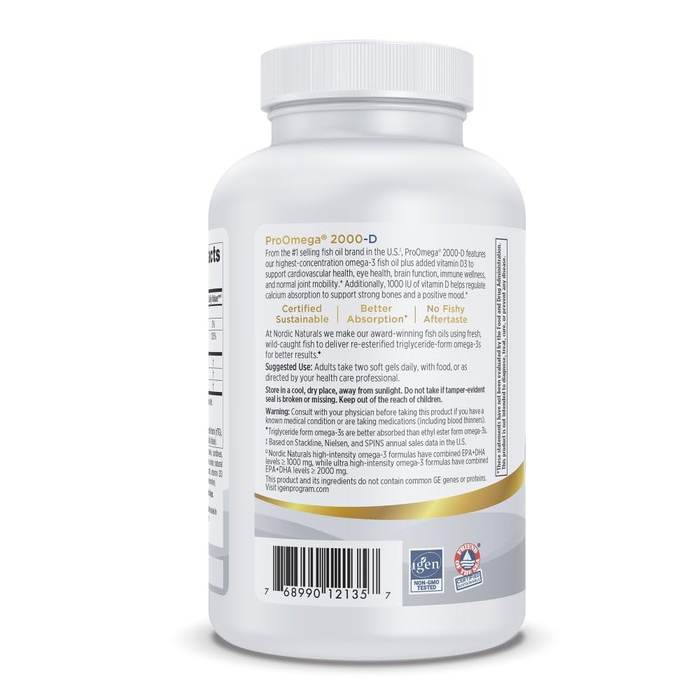 Nordic Naturals ProOmega 2000-D Omega-3 Fish Oil with D3

