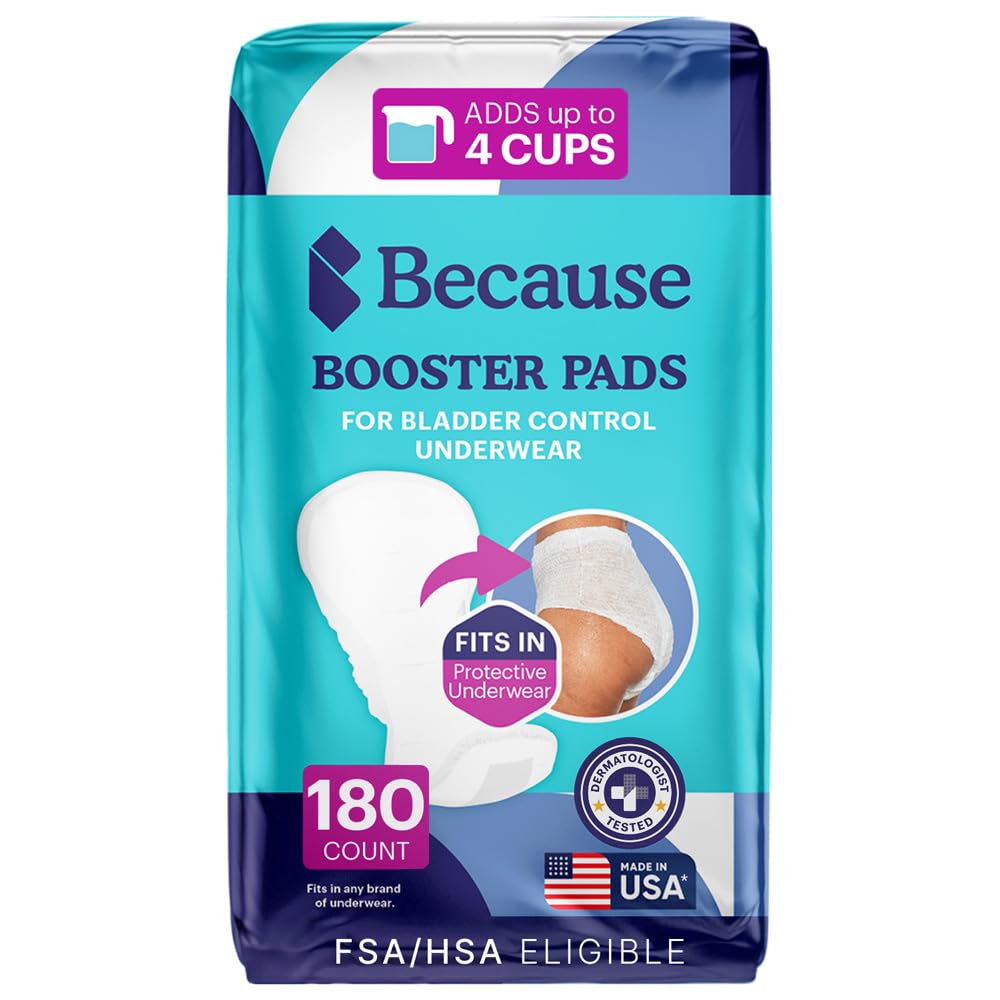 Because Overnight Booster Pads for Incontinence Underwear