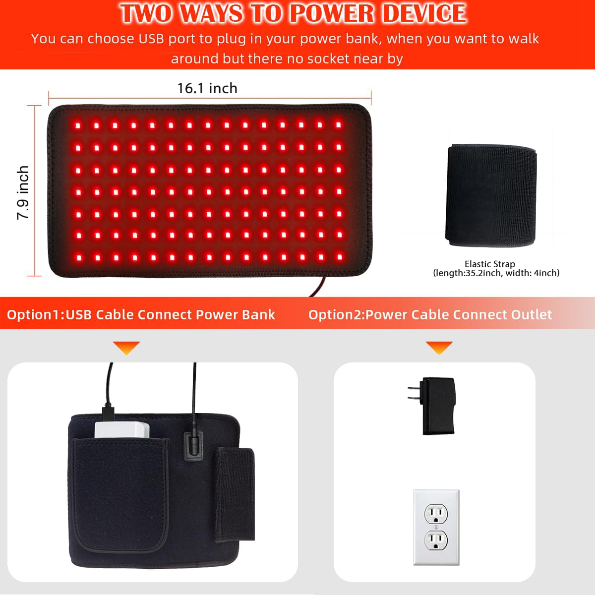 Bonodave Red Light Therapy Pad | Wrap Belt for Body

