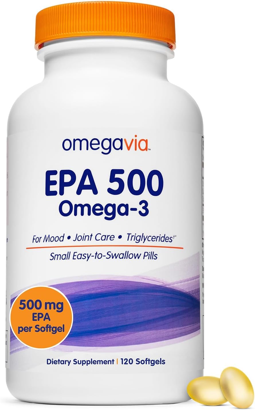 OmegaVia EPA 500 Purified Omega-3 Fish Oil TG - Burpless


