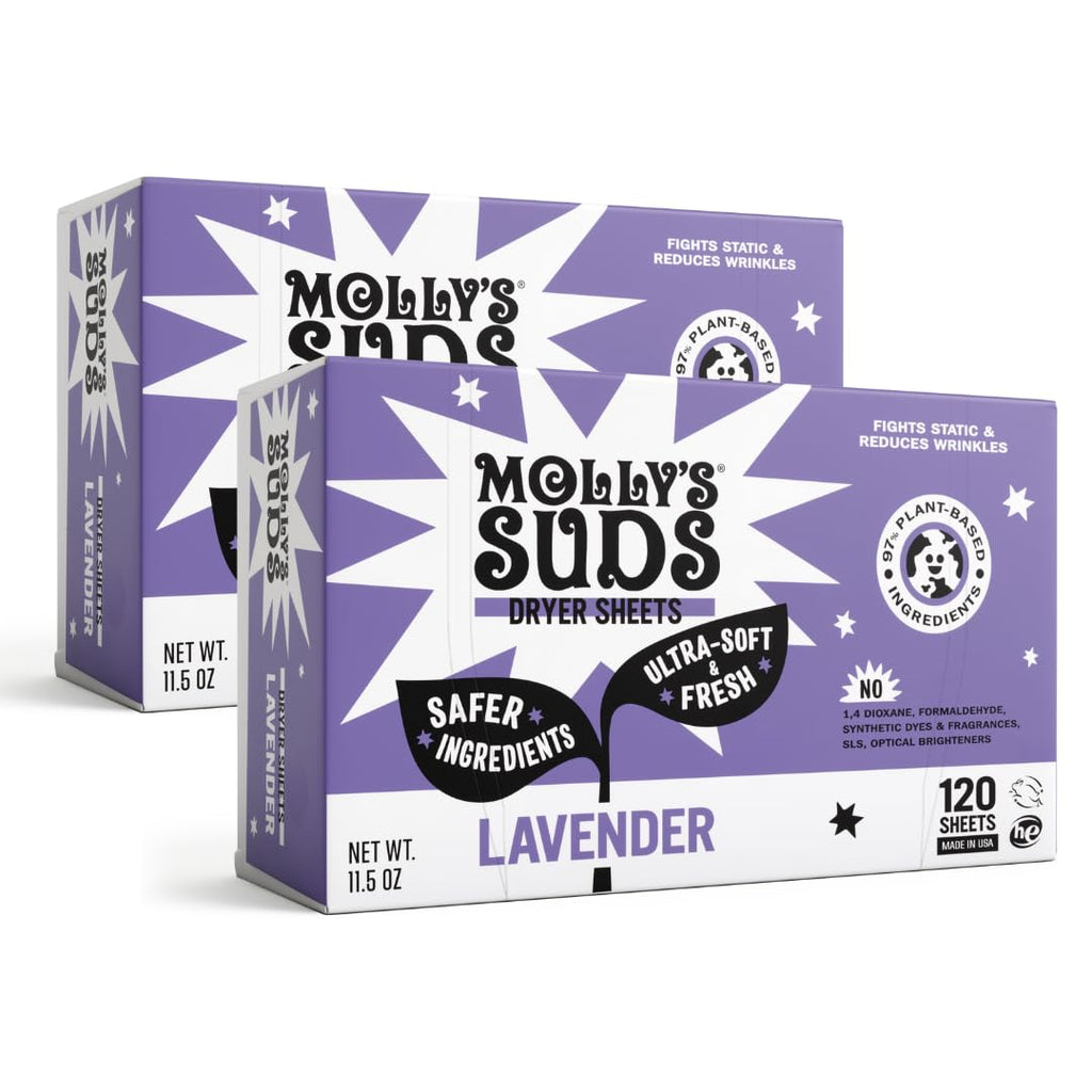 Molly's Suds Fabric Softener Dryer Sheets for Sensitive Skin

