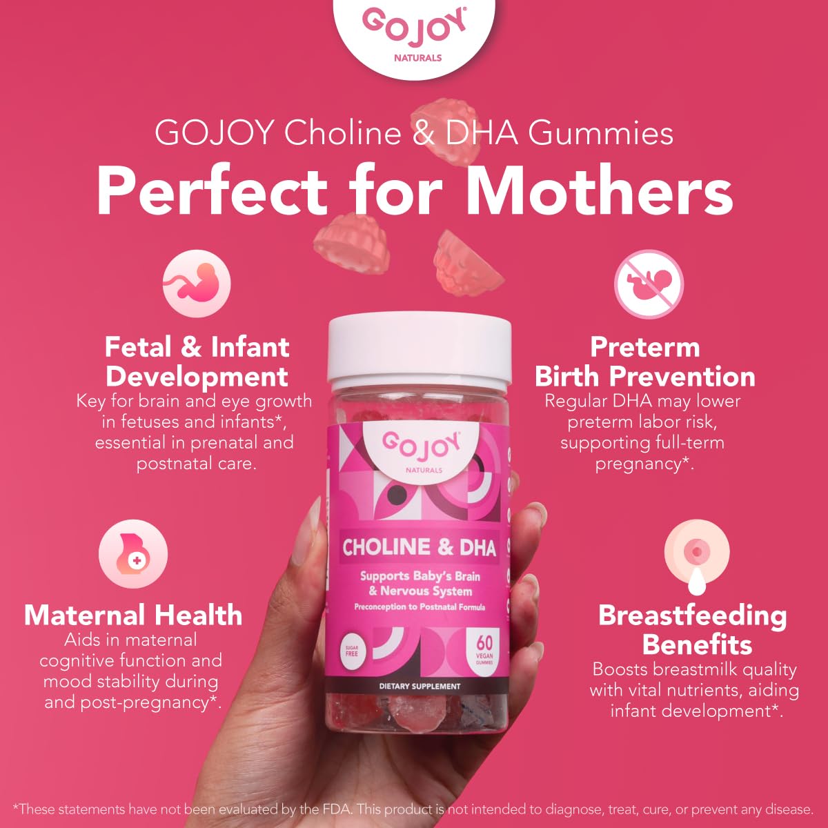 GOJOY NATURALS Prenatal Gummies with Choline & DHA

