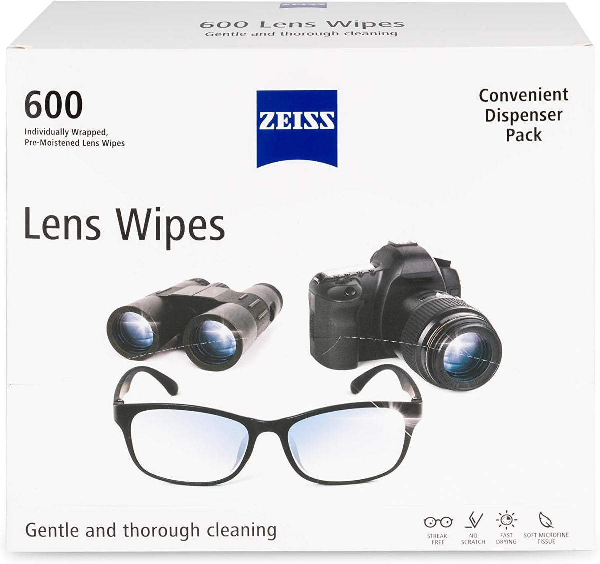 ZEISS Pre-Moistened Glasses Wipes for Clean Lenses