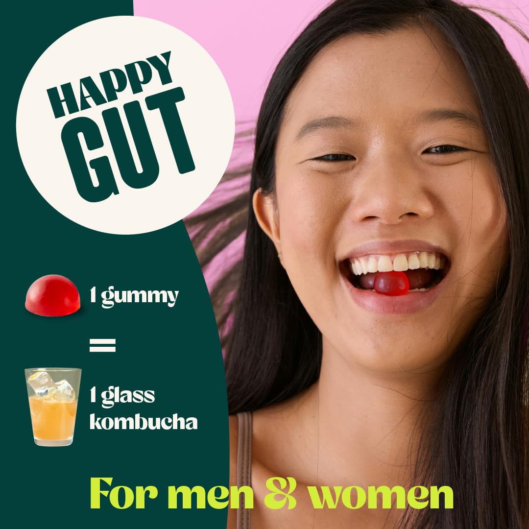 BoochBod Probiotic Kombucha Gummies for Gut Health

