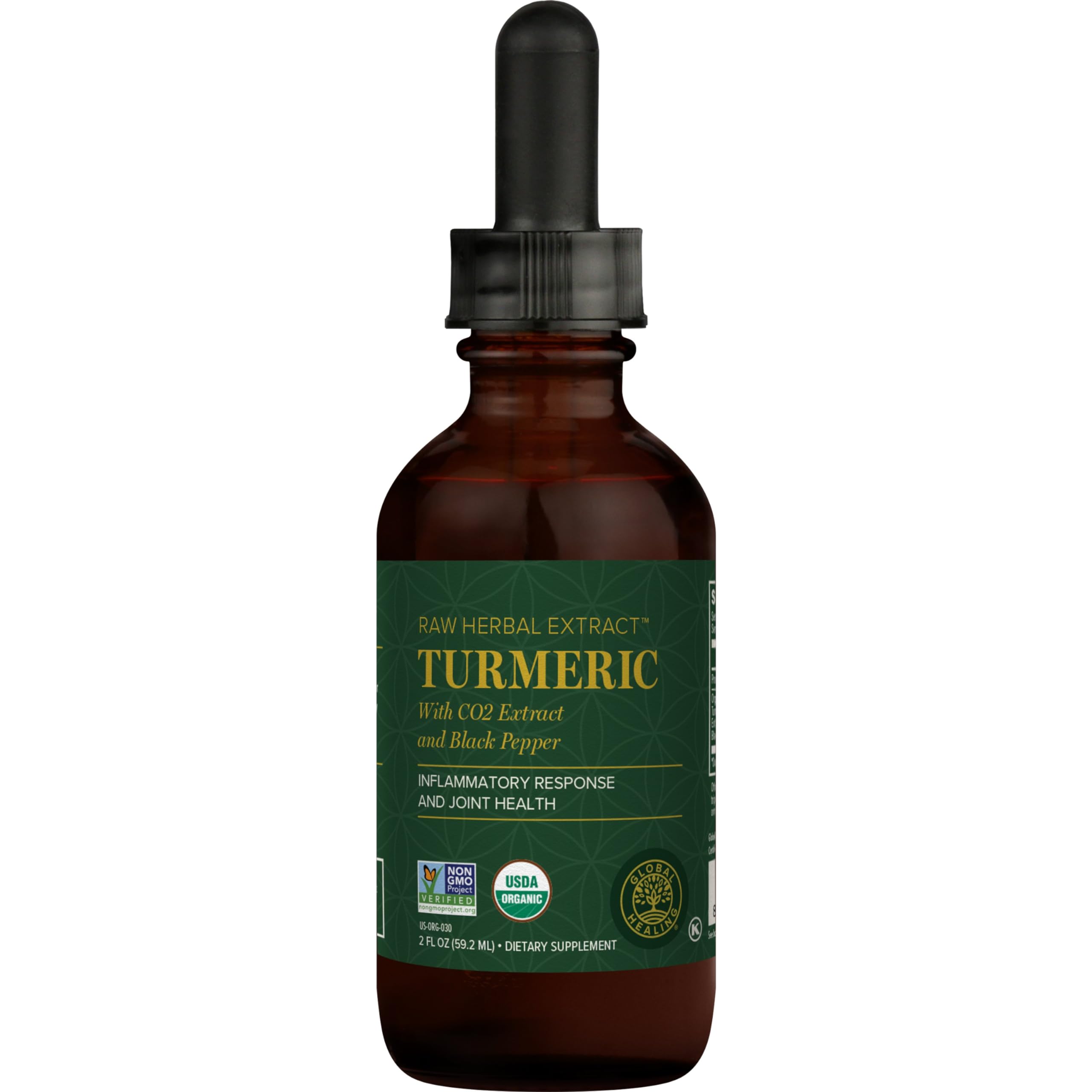 Global Healing Turmeric Curcumin with Black Pepper Liquid Drops for Joint Mobility Digestive Health