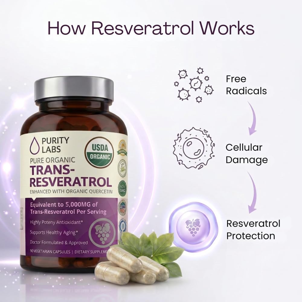 Purity Labs Trans-Resveratrol Supplement - Wellness Support

