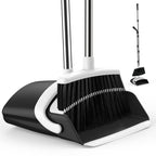 Broom and Dustpan Set with Adjustable Handle for Home Cleaning

