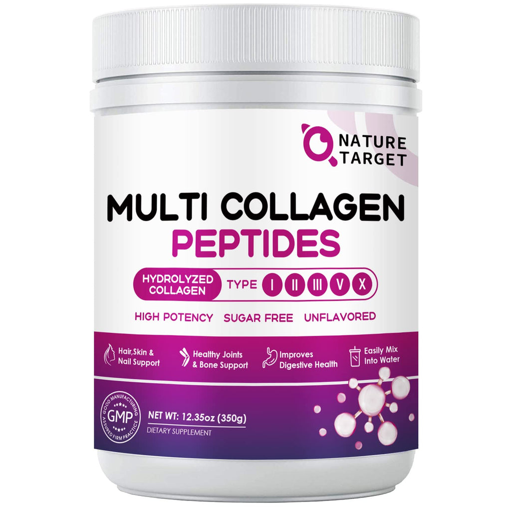 Nature Target Multi Collagen I-V-X Powder with Vitamin C

