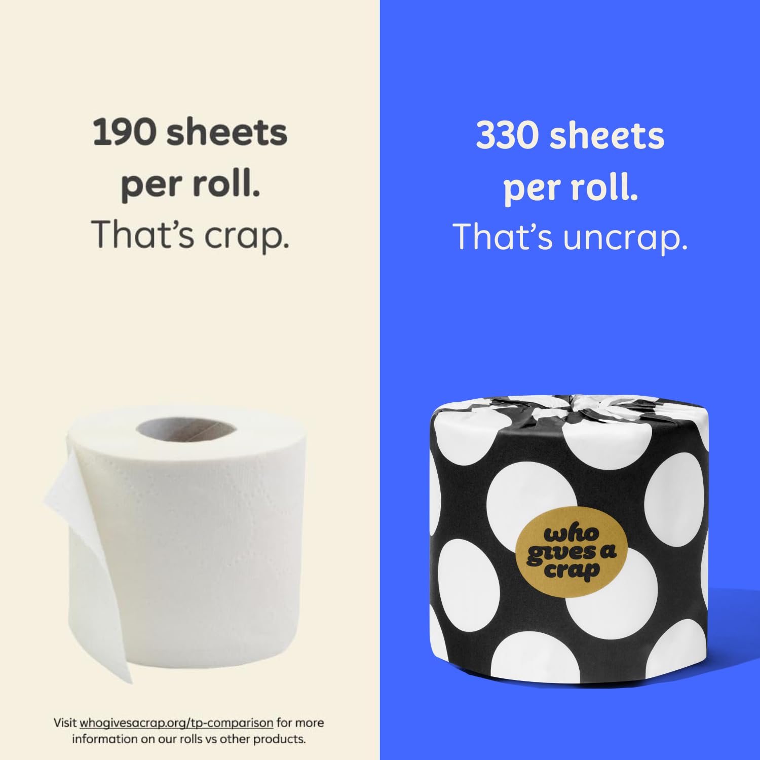 Who Gives A Crap Bamboo Toilet Paper - Three-Ply Soft

