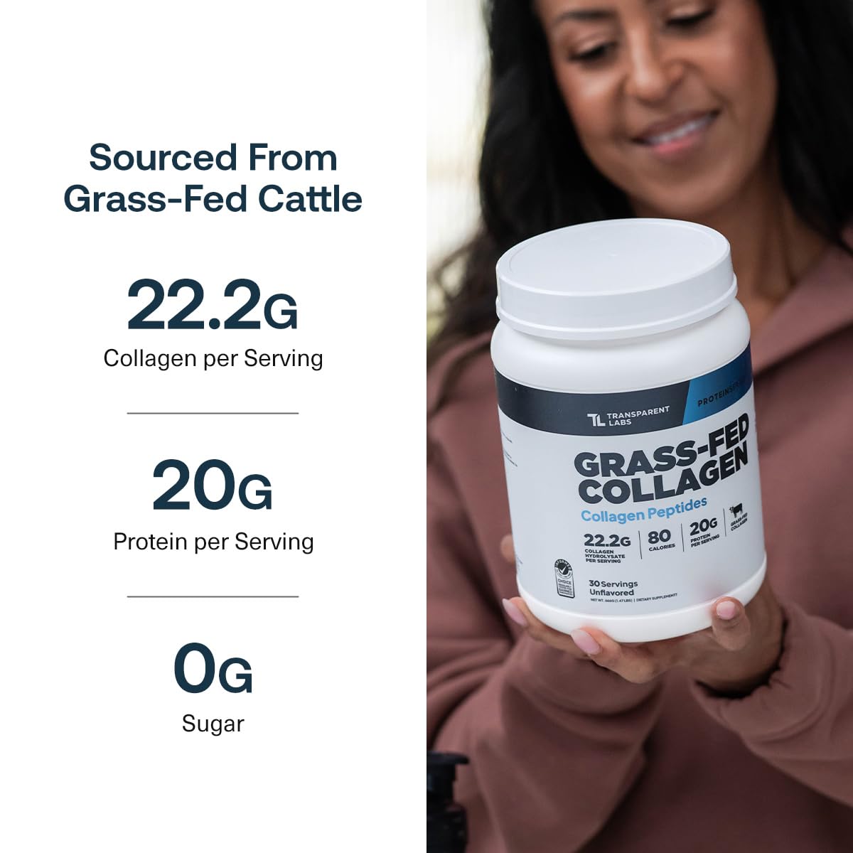 Transparent Labs Grass-Fed Collagen Peptides Powder

