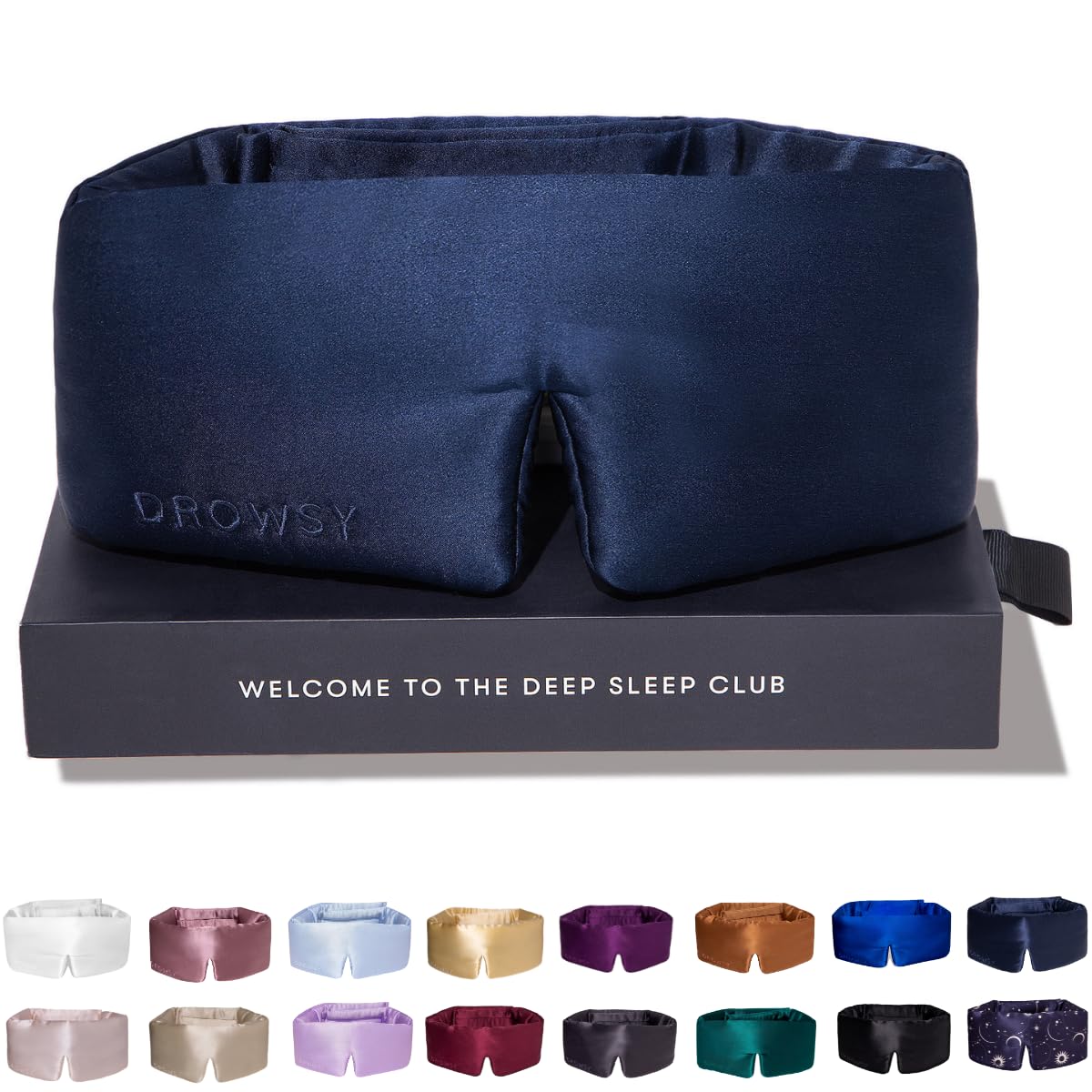 DROWSY Silk Sleep Mask - Face-hugging, padded cocoon in pure Mulberry silk