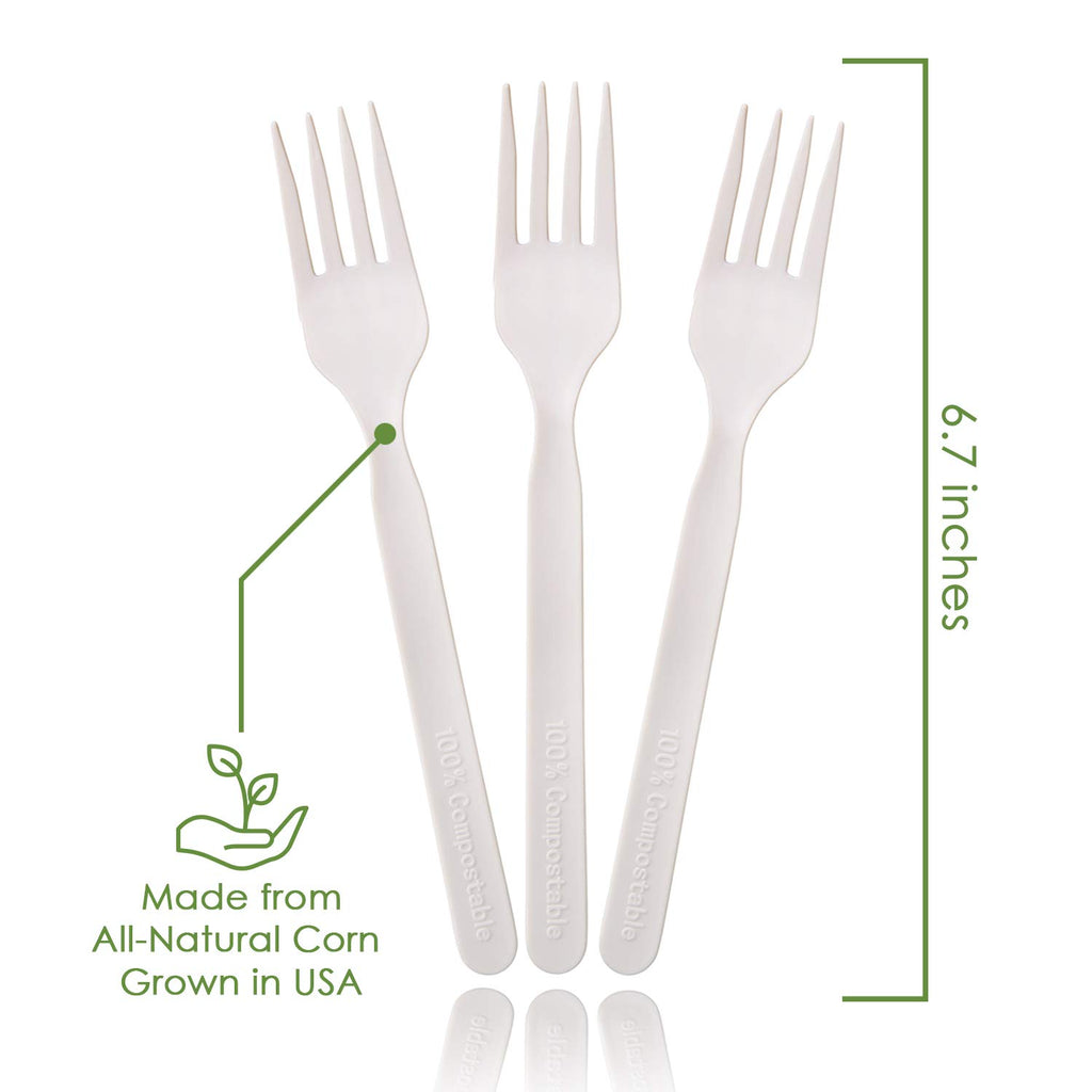 Ecovita Compostable Forks in Tray | Eco Friendly Utensils

