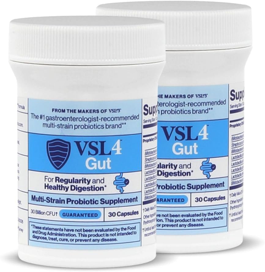 VSL4 Gut Daily Probiotics for Digestive Health - Multi-Strain & Shelf-Stable
