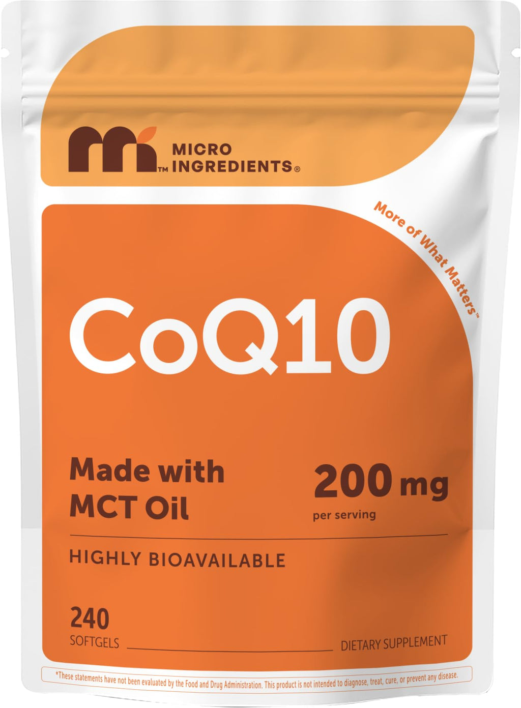 Micro Ingredients CoQ10 Softgels with Coconut MCT Carrier


