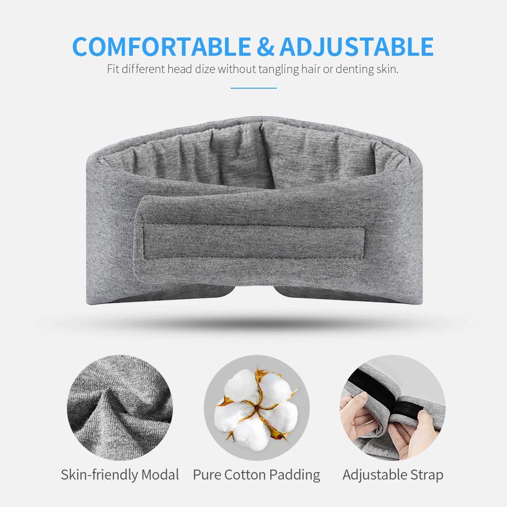 FRESHME Cotton Sleep Eye Mask - Blackout & Adjustable Strap

