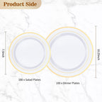 BESTVIP Disposable Plastic Plates Set for Parties


