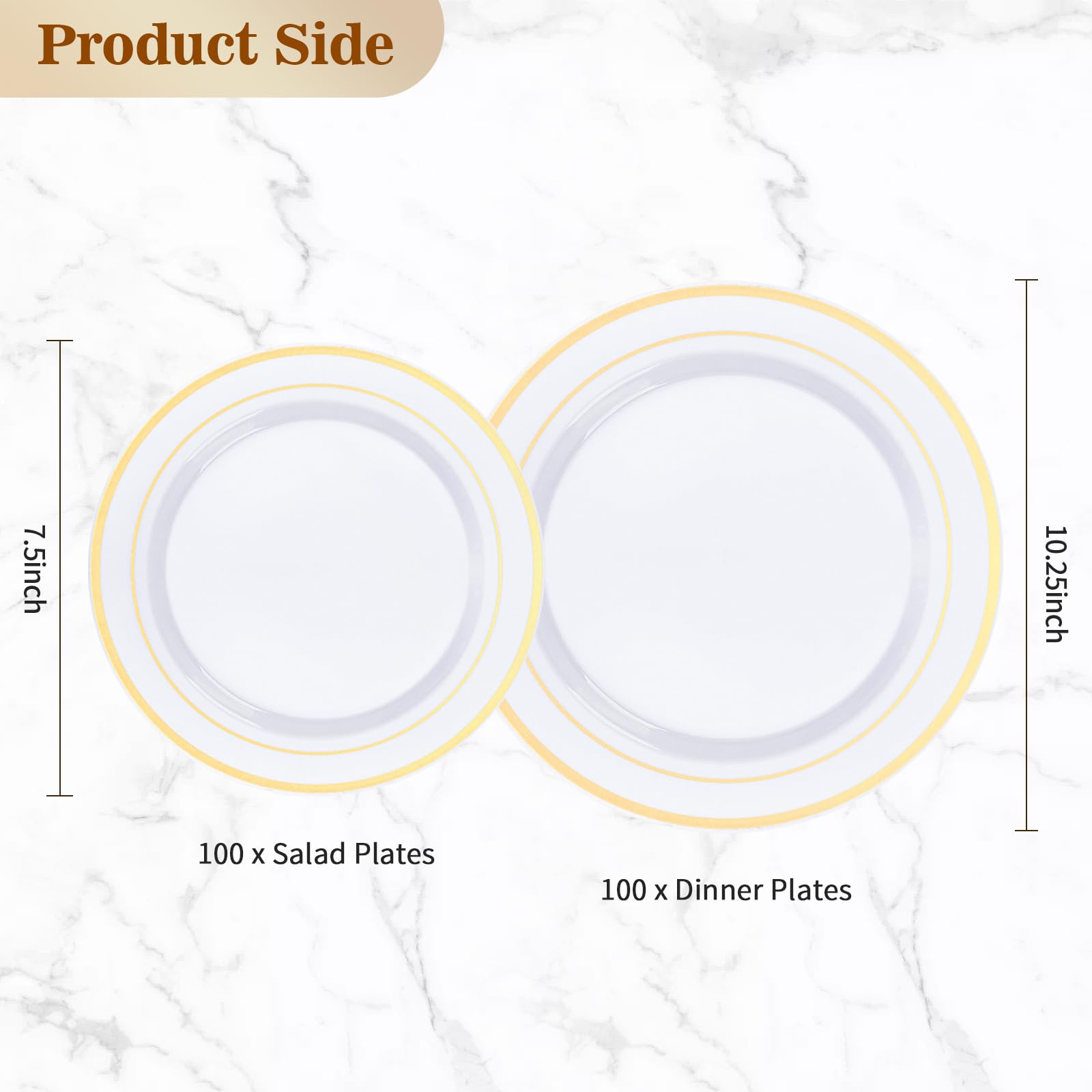 BESTVIP Disposable Plastic Plates Set for Parties

