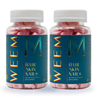 WEEM Hair Skin Nails Gummies - Vegan Biotin Vitamins for Healthy Hair & Nails