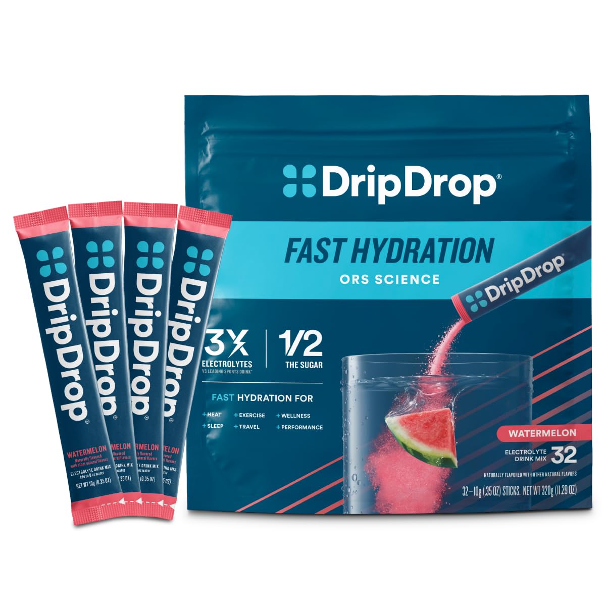 DripDrop Hydration Packets - Electrolyte Powder Drink Mix