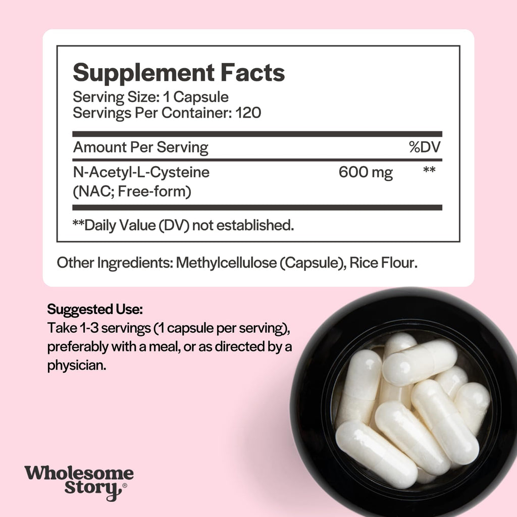NAC 600 mg by Wholesome Story | Liver, Lung & Fertility

