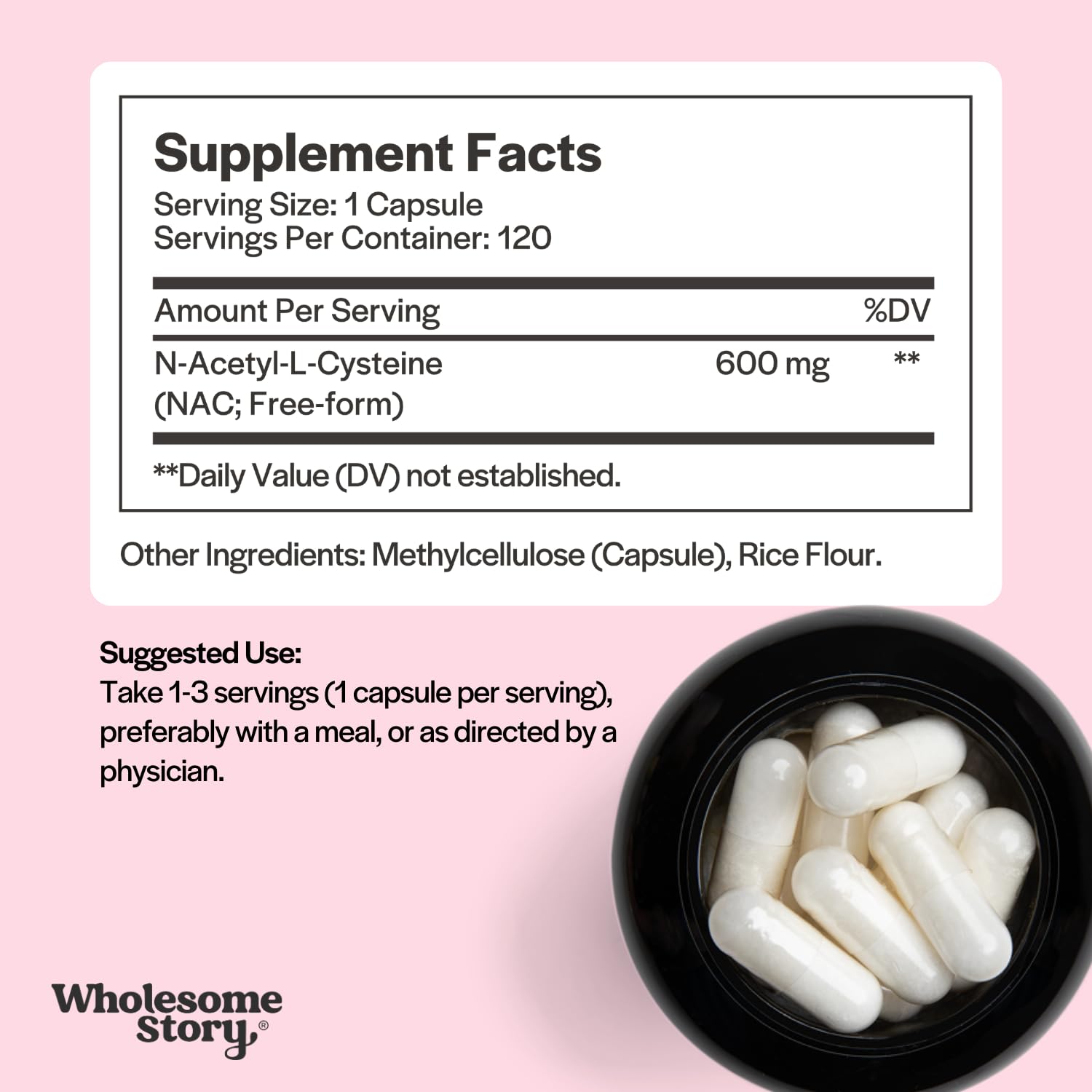 NAC 600 mg by Wholesome Story | Liver, Lung & Fertility

