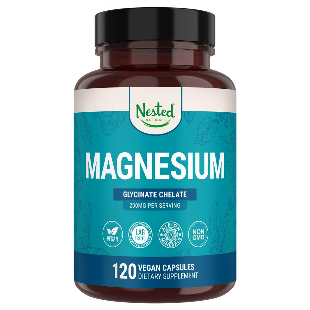 Nested Naturals Magnesium Glycinate Chelate Supplement for Relaxation

