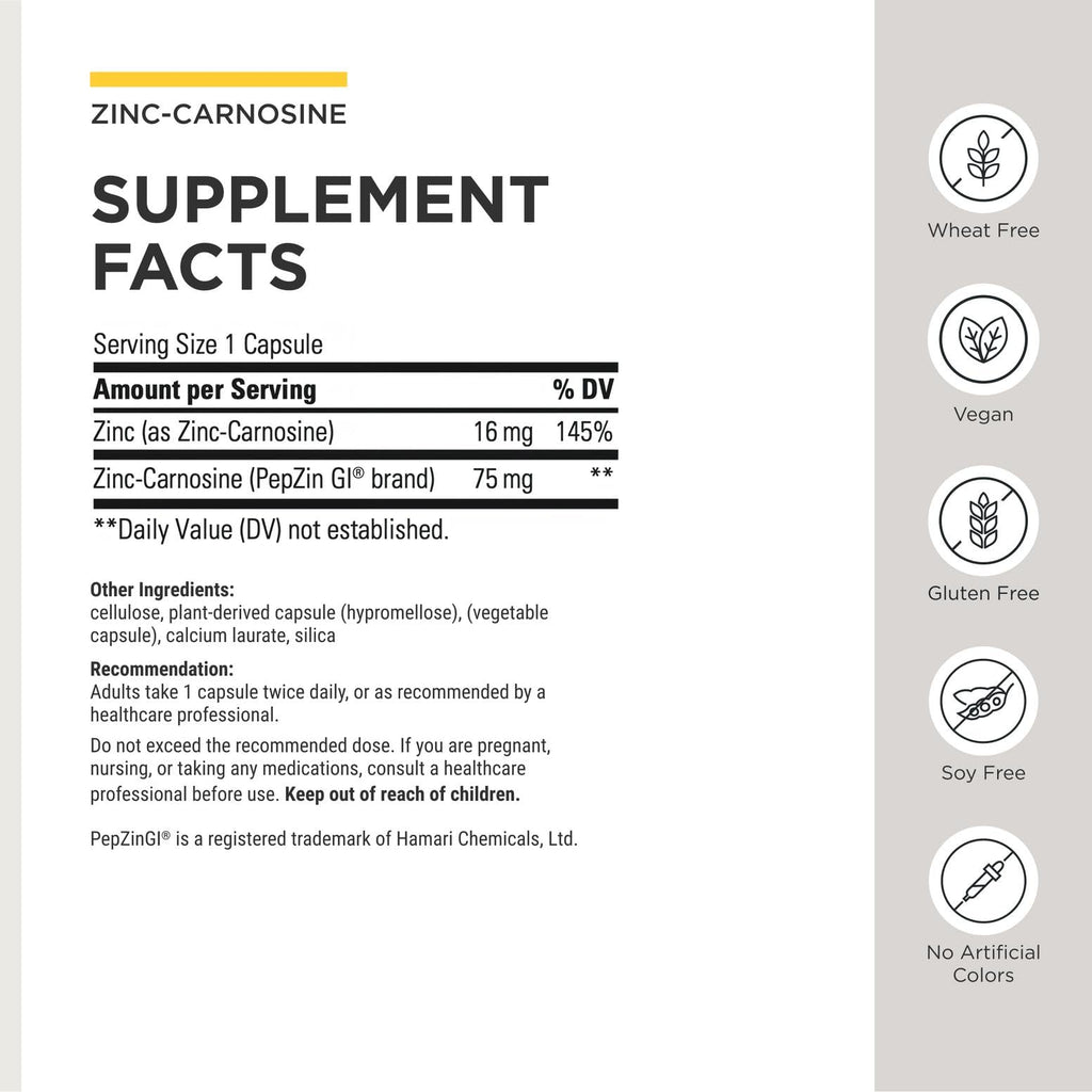 Integrative Therapeutics Zinc-Carnosine for Mucosa Wellness

