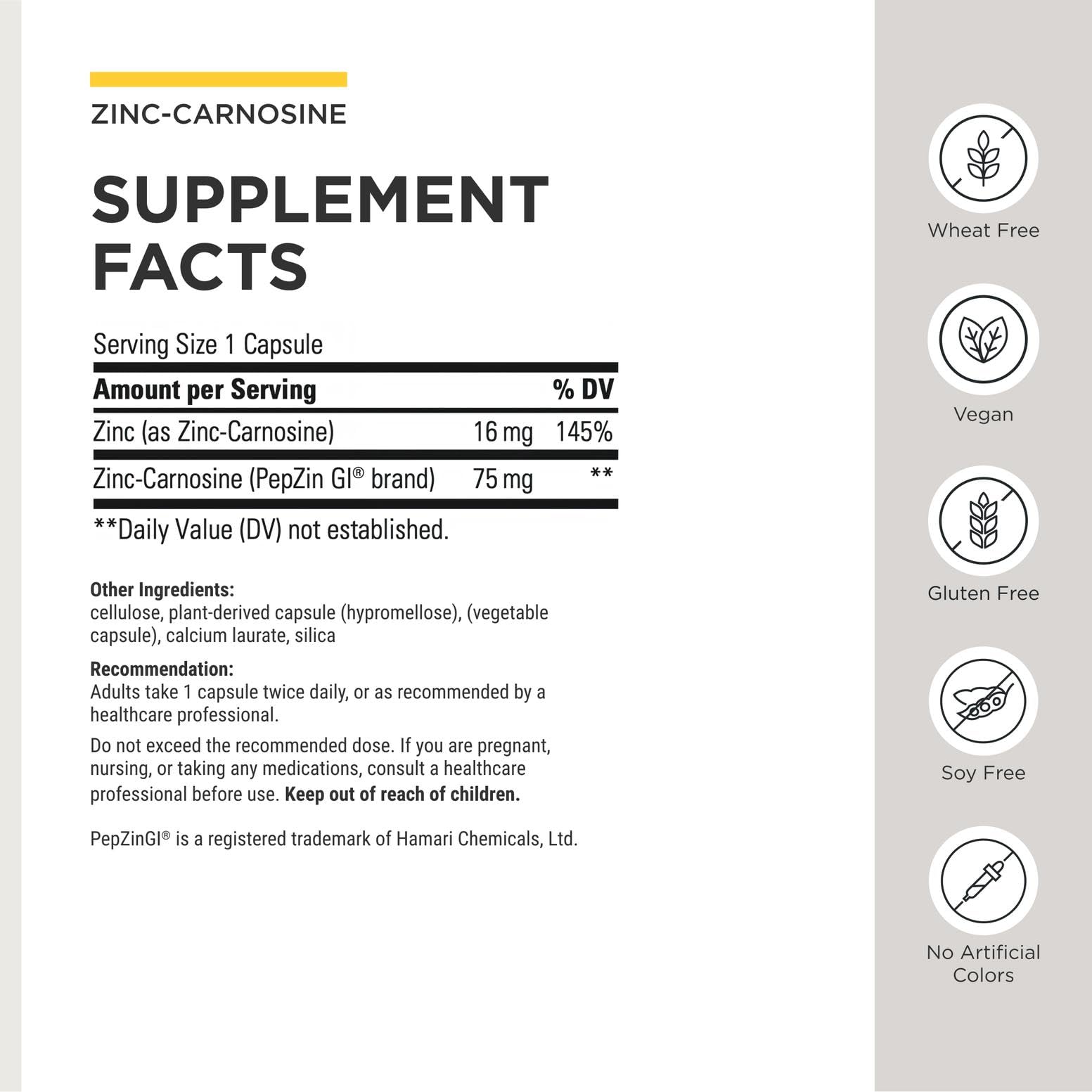 Integrative Therapeutics Zinc-Carnosine for Mucosa Wellness

