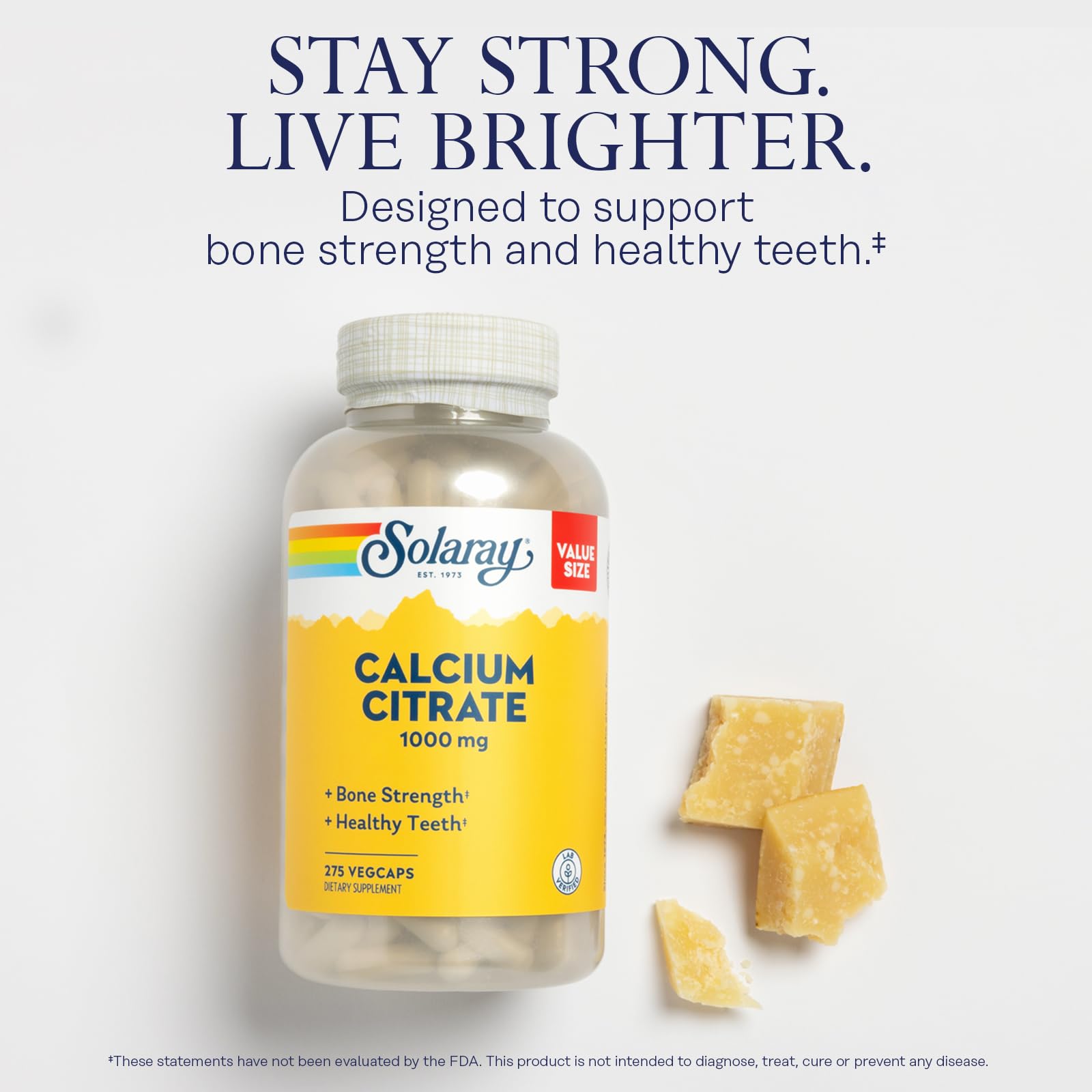 Solaray Calcium Citrate 1000 mg Chelated Calcium Supplement


