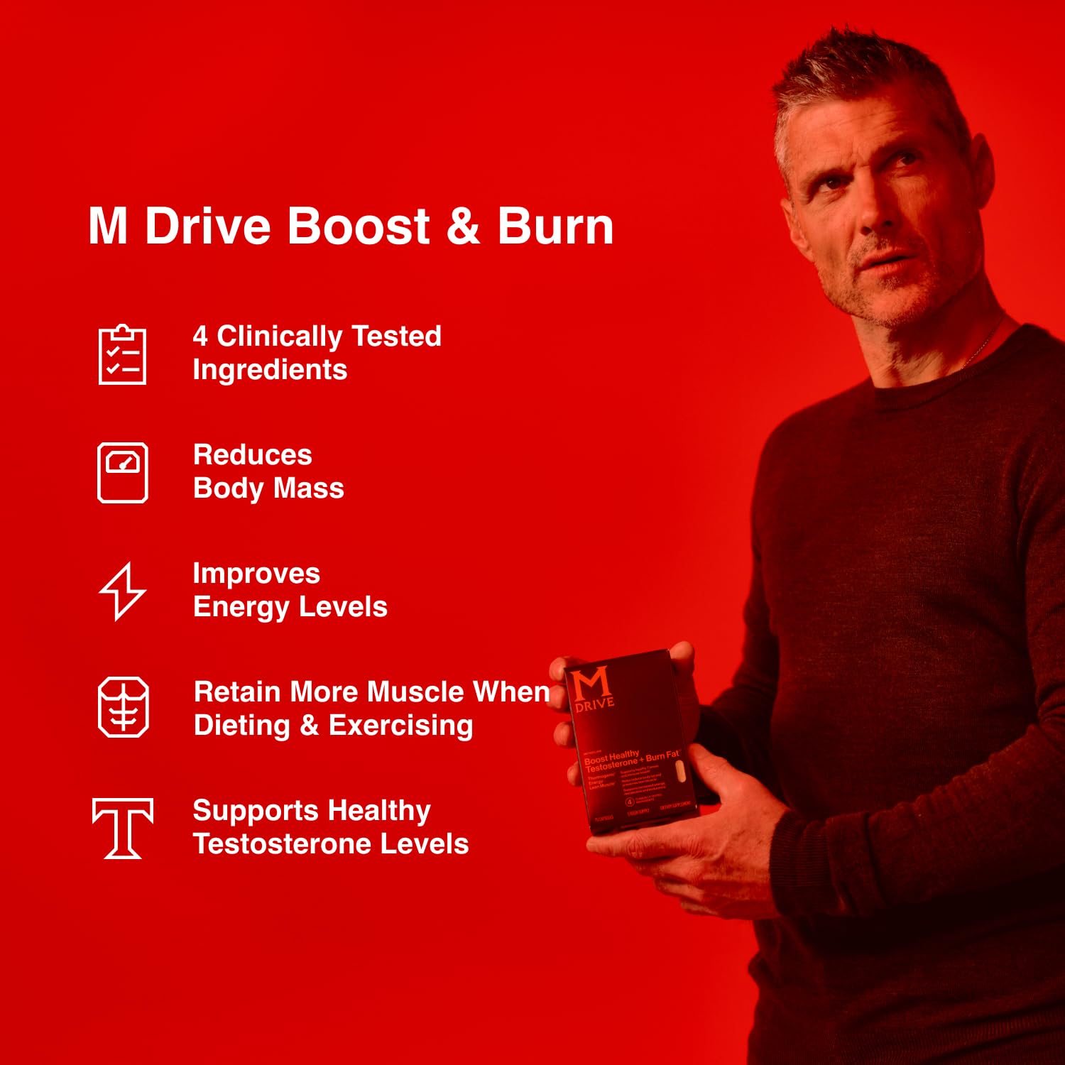 Mdrive Testosterone Booster for Men | Boost & Burn

