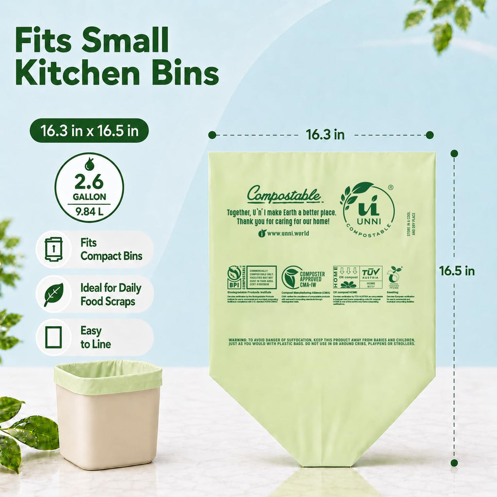 Unni Compostable Trash Bags - Extra Thick Liners

