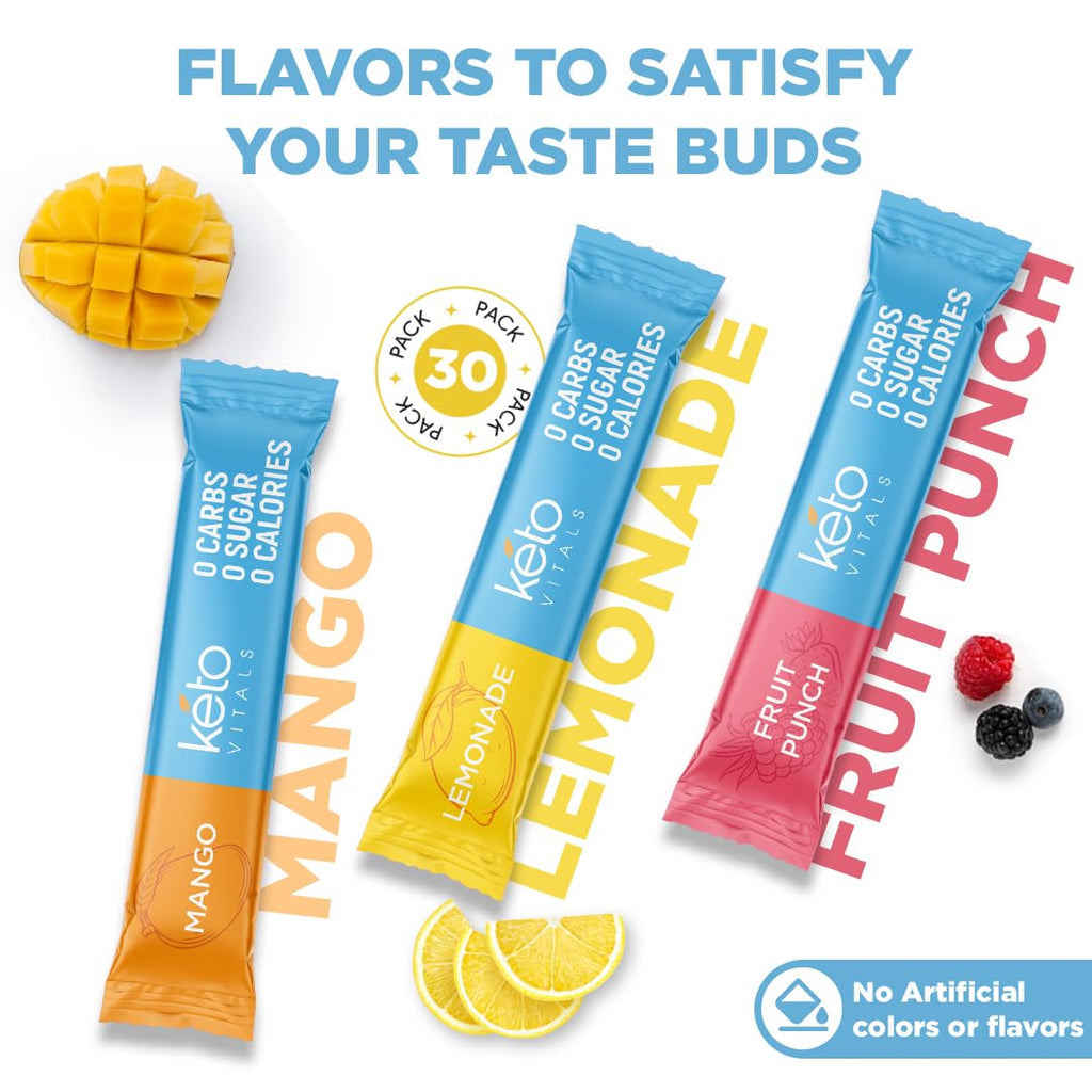 Keto Vitals Electrolyte Packets | Sugar Free Hydration

