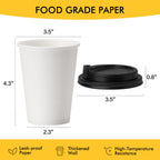 RACETOP Disposable Coffee Cups with Lids | Convenient

