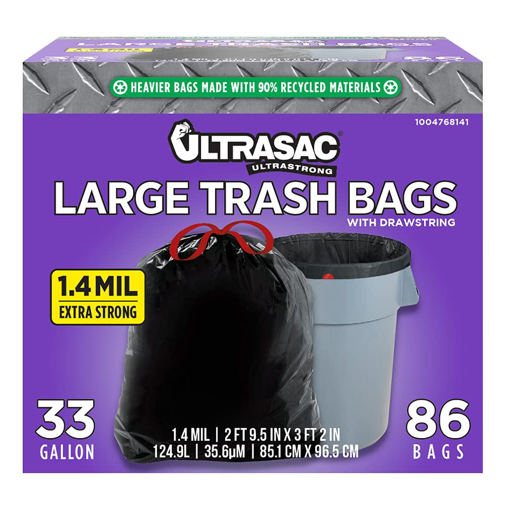 Ultrasac Trash Bags Large Heavy Duty Drawstring

